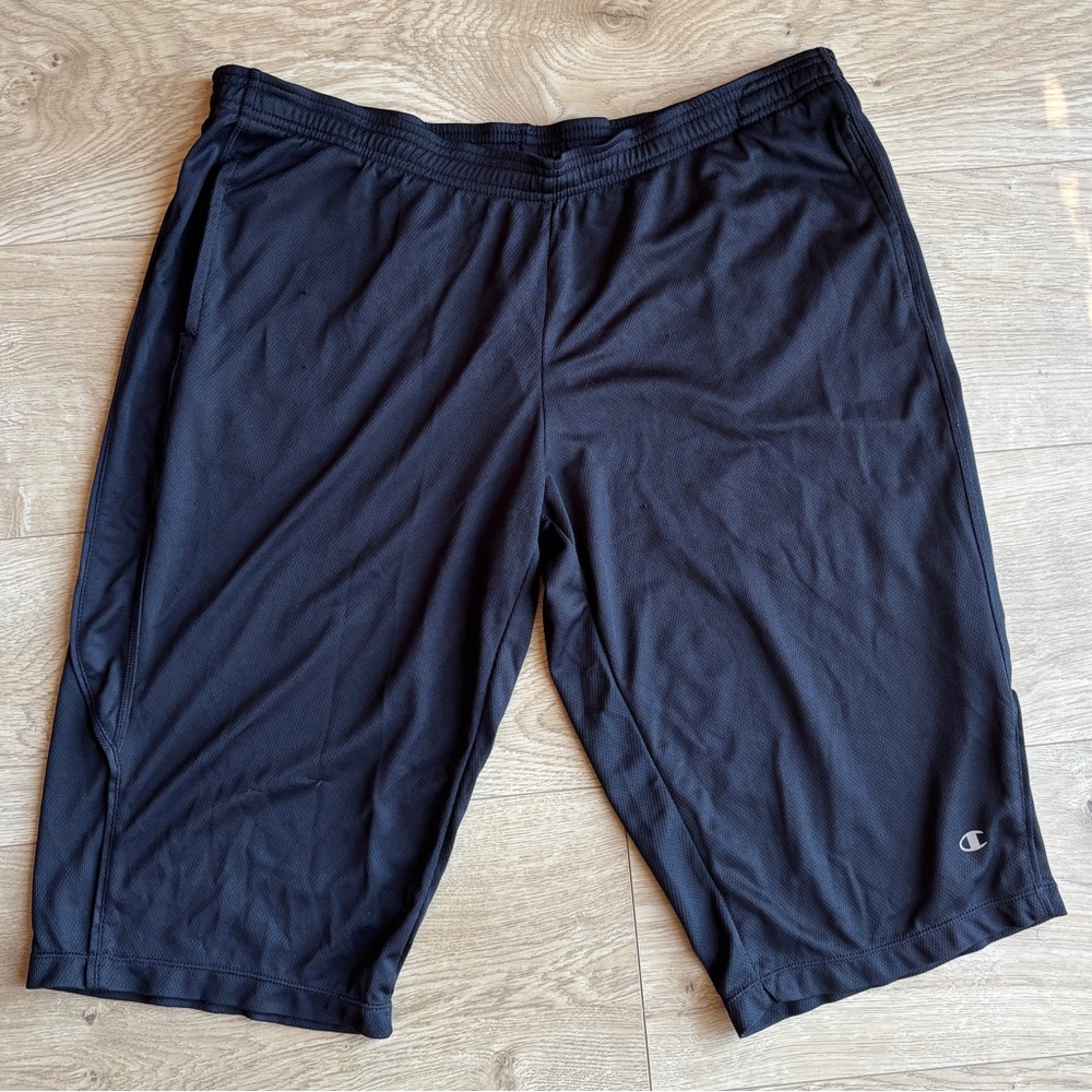 Champion Unisex Long Black Athletic Shorts